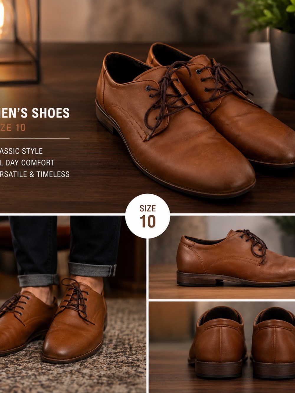Apt. 9 Men's Tan Leather Oxfords - Chestnut Brown